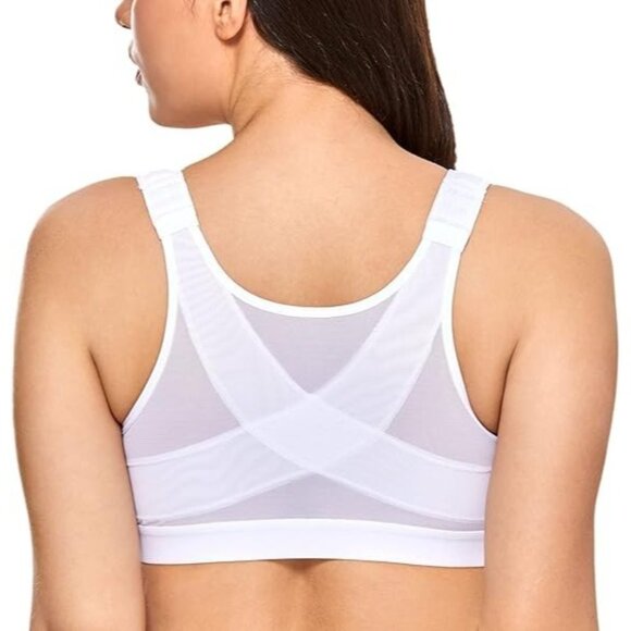DELIMIRA Full Coverage Front Closure Bra Wire Free Back Support Posture 36E - Picture 3 of 9